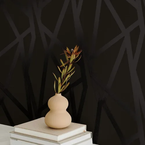 Miniatura 2 de Tempaper x Genevieve Gorder - Papel tapiz extraíble de intersecciones de color negro metálico, 20.5 pulgadas x 16.5 pies, fabricado en los Estados