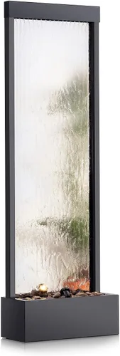 Alpine MLT100 Espejo Cascada con piedras decorativas y luz, color Bronce, Acero inoxidable, Transparente, talla única 72 pulgadas - Plata