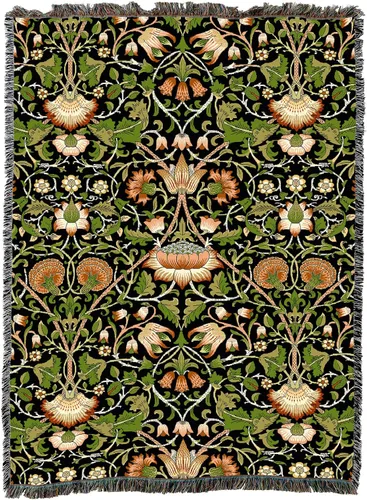 Miniatura 15 de Pure Country Weavers William Morris Lodden Cornflower Blanket - Artes y Oficios - Tapiz Decorativo de Regalo Tejido de Algodón - Fabricado