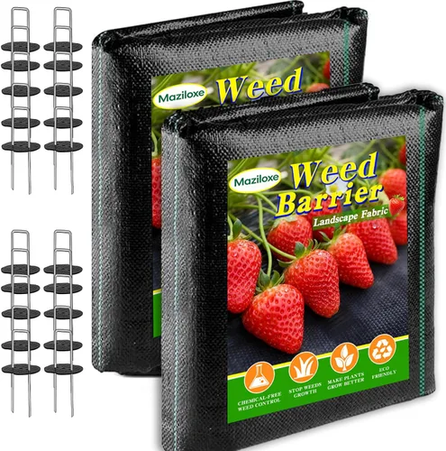 Miniatura 9 de Tela de barrera de control de malezas de 3.53 oz/yd², membrana de cubierta de suelo para jardinería de alta resistencia, para césped artificial