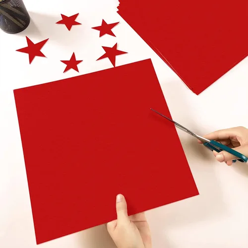 Miniatura 4 de 25 hojas de papel de cartulina roja, cartulina de 8.5 x 11 pulgadas para Cricut, papel de construcción grueso para hacer tarjetas, álbumes de Rojo