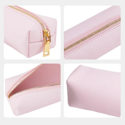 Miniatura 6 de iSuperb Estuche de lápiz PU Bolsa de cuero para lápices Bolsa delgada Bolsa de papelería encantadora Bolsa de cosméticos portátil Bolsa organizadora