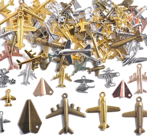 stino - Abalorios de metal para hacer joyas 100 gramos, lote de adornos tibetanos en plata y bañados en oro para hacer joyas de collar, aretes y