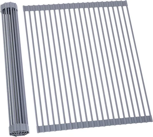Miniatura 15 de Ohuhu Escurreplatos Enrollables, 16.5" L x 13" A Escurridor de Platos Sobre el Fregadero Estante de Secado Organizador de Fregadero de Cocina