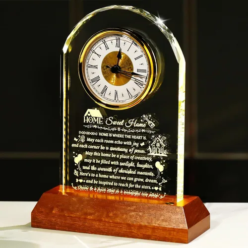 Miniatura 15 de Arikyrist Regalos para Tía de Sobrina y Sobrino con Base de Madera con Luz, Reloj de Cristal Significativo para Tía, Regalos de Cumpleaños, Regalos
