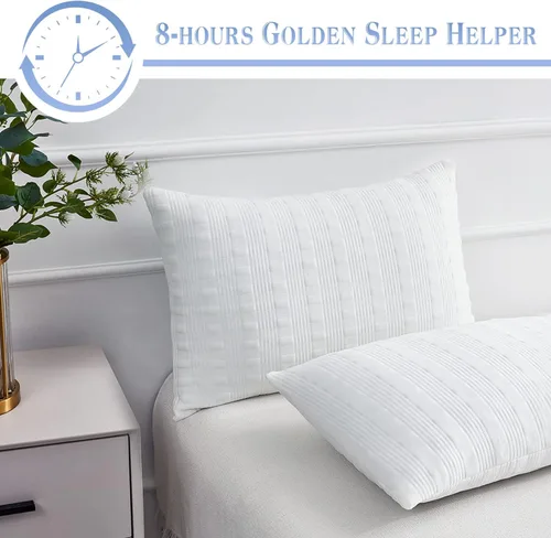 Miniatura 7 de Meoflaw Almohadas Refrescantes para Dormir Tamaño Estándar, Almohada de Cama de Espuma Viscoelástica Triturada con Funda de Almohada