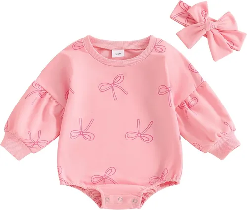 Miniatura 52 de FYBITBO Sudadera de cuello redondo para bebé niña y niño, mameluco de burbujas, camisa de manga larga, traje de San Valentín, ropa de otoño