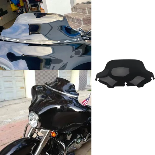 Miniatura 8 de Parabrisas ondulado negro de 8" compatible con 1996-2013 Harley Davidson Street Glide Electra Glide Ultra Classic Touring FLHT FLHTC FLHX Tri Glide