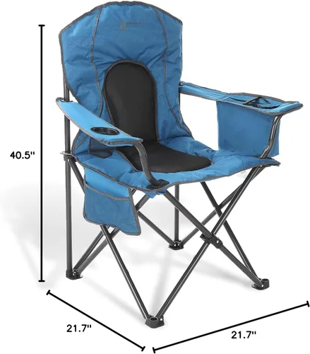 Miniatura 3 de Arrowhead Outdoor Silla cuádruple plegable portátil para acampar con enfriador de 4 latas, portavasos, bolsa de transporte resistente con correa