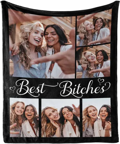 Miniatura 24 de Manta de collage de fotos personalizada con mensaje de amor y nombres, manta suave para niñas y hermanas, sofá cama, 30 x 40 pulgadas