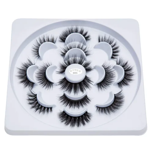 Miniatura 5 de DYSILK Pestañas postizas naturales de visón 6D, aspecto dramático, pestañas postizas esponjosas, extensión de maquillaje, pestañas largas hechas a