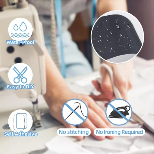 Miniatura 6 de 5 parches de reparación de nailon que no planchan autoadhesivos, impermeables, ligeros, para ropa, chaquetas, jeans, tienda de campaña