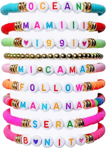 9 pulseras de mercancía cantante de la amistad, regalo de joyería para amantes de la música, fanáticos de la música-A, Acrílico, No es una piedra