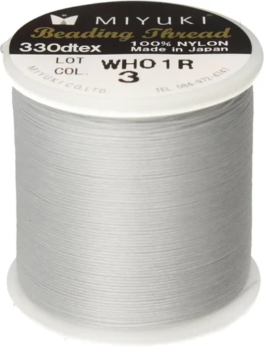 Miniatura 15 de Hilo para abalorios Miyuki – Hilo de nylon previamente encerado para proyectos de enhebrado, carrete de 50 m/55 yardas, color marrón, diámetro