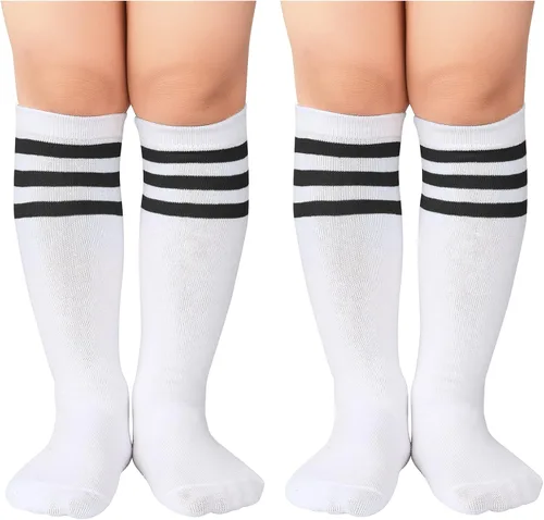 Miniatura 46 de Century Star Calcetines de fútbol de algodón para niños y jóvenes, calcetines de tubo suave, hasta la rodilla, calcetines deportivos largos