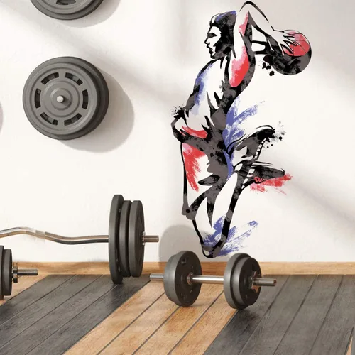 Miniatura 3 de Runtoo Calcomanía de pared para jugador de baloncesto, Slam Dunk Sports Wall Stickers para adolescentes y niños, decoración de gimnasio