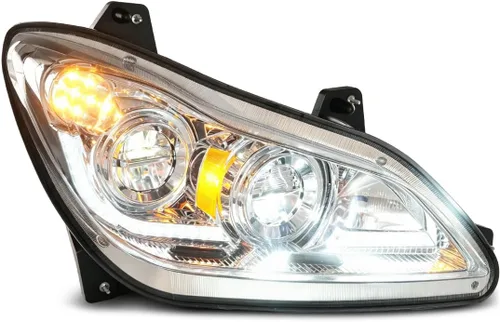 Miniatura 18 de Conjunto de par de faros delanteros LED completos Blackout para camiones semi Kenworth T660 170 T270 T370 T660 T700 2008-2019 DRL Halo Secuencial