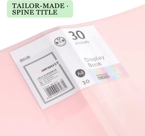 Miniatura 4 de Tamaki Carpeta con fundas de plástico, carpeta con protectores de hojas transparentes, libro de 60 páginas, libro de presentación para obras de Rosa