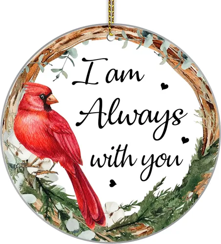 HYTURTLE Adorno conmemorativo cardenal rojo de Navidad Adorno de árbol de Navidad Regalos para pérdida de seres queridos - Regalos conmemorativos de