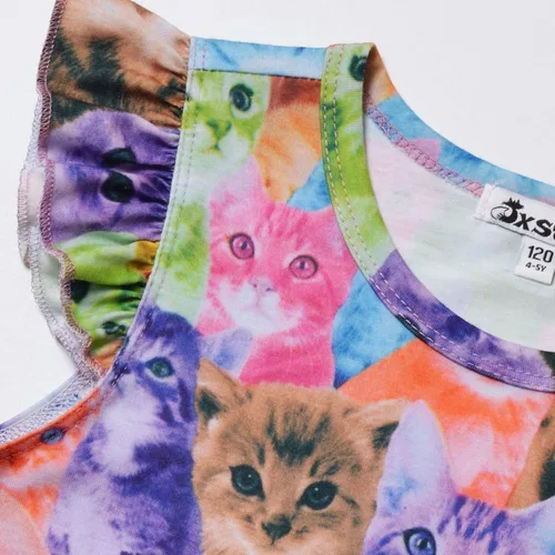 Miniatura 4 de Jxstar Paquete de 2 camisones para niñas, pijamas de manga con vuelo, vestidos de noche de algodón