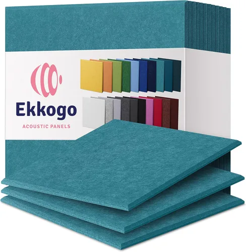 Miniatura 36 de Paneles insonorizantes de alta densidad para pared, forma hexagonal, paquete de 12 unidades de 14" x 12.1" x 0.4", color azul mezclilla Azul denim