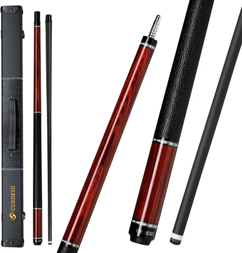 Miniatura 13 de Palo de Billar de Fibra de Carbono 10.5mm/11.8mm/12.5mm, Palo de Piscina de Baja Deflexión con Empuñadura de Madera Rara, Palo de Billar Profesional