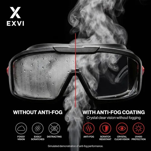 Miniatura 4 de Gafas de seguridad SG200 ANSI Z87.1, no OTG, antiniebla, resistentes a los arañazos, UV400, junta de goma (hasta un 95% de sello), protección contra