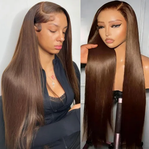 Miniatura 15 de GZX Peluca de cabello humano 613 con encaje frontal transparente HD de 13 x 4 pulgadas, pelucas de cabello humano lacio con encaje frontal, densidad