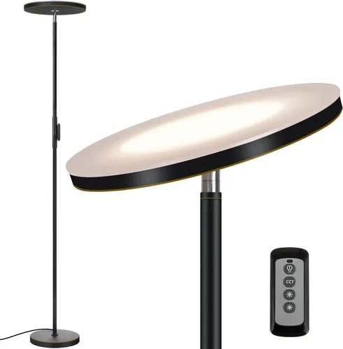Miniatura 9 de JOOFO Lámpara de pie, 30 W/2400 lm, luz LED cielo, moderna, 3 temperaturas de color, súper brillante, luz de poste alto con control remoto y táctil