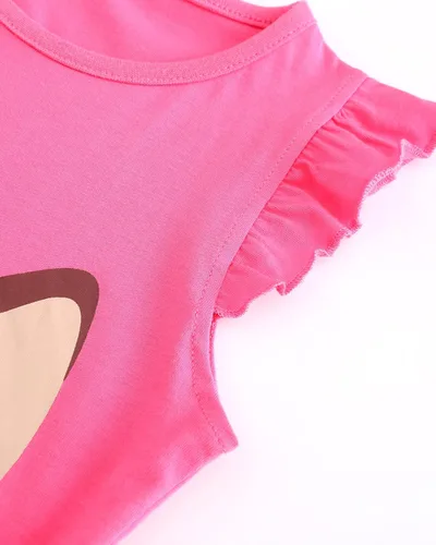 Miniatura 3 de Youlebao Conjunto de pantalones cortos para niñas pequeñas, conjunto de ropa de verano casual de algodón y pantalones cortos