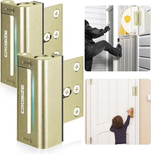 Miniatura 13 de Cerradura de seguridad para puertas del hogar, cerradura de refuerzo de metal mejorada, 3" que soporta 1000 libras de impacto para puertas