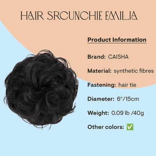 Miniatura 5 de CAISHA Postizo Grande Scrunchy Recogido Peinado Nupcial Rizado Moño Despeinado Marrón Chocolate Oscuro G2E