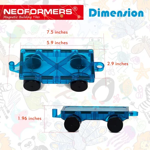 Miniatura 5 de Juego de azulejos magnéticos para automóvil, camión de juguete con imanes más fuertes, autos educativos con enganche reforzado y cama larga