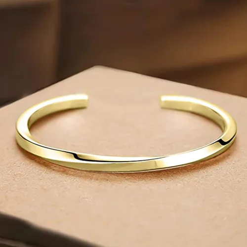 Miniatura 4 de HX SHARE Cuff Bracelets for Women 316 Stainless Steel Bracelet for Women Gold-Silver-Rose Gold Gifts for Girls and Women