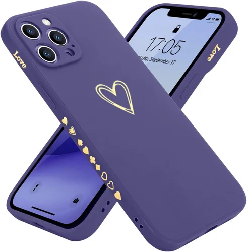 Miniatura 10 de Teageo Funda compatible con iPhone 12 Pro Max de 6.7 pulgadas para mujeres y niñas, bonito corazón de lujo