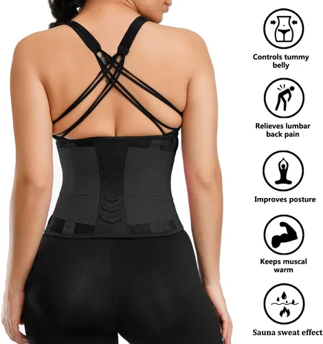 Miniatura 2 de VENUZOR Cinturón de entrenamiento de cintura para mujer – Faja reductora de cintura – Cinturón adelgazante – Cinturón deportivo (grado UP)