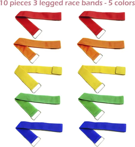 Miniatura 2 de 10 bandas de carreras de 3 patas, 3 patas, duraderas, firmes, elásticas, coloridas bandas de carreras de 3 patas para actividades al aire libre
