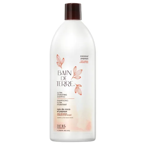 Miniatura 9 de Bain de Terre Champú ultra hidratante de papaya de coco, para eliminar la humedad para cabello seco y dañado, con aceites de argán y monoi, sin