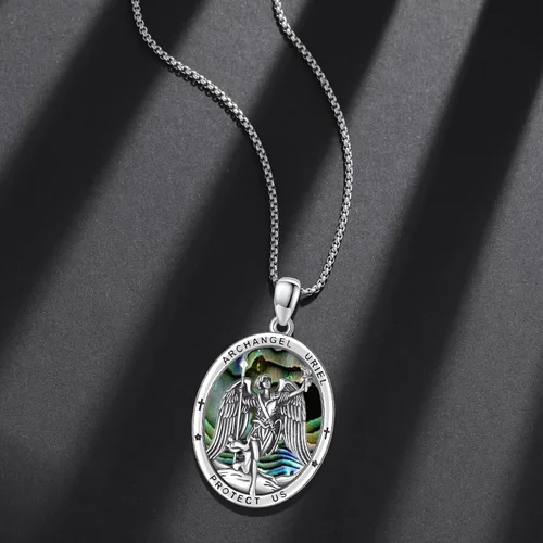 Miniatura 459 de Collar con colgante de plata de ley 925 con medalla de San Patrón, joyería religiosa para hombres y mujeres, con cadena de acero inoxidable 316L