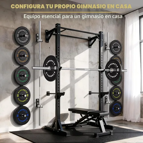 Miniatura 7 de Juego de Pesas Olímpicas de Parachoques de Goma - Placas de Barra de 2 Pulgadas para Entrenamiento de Fuerza en Gimnasio Casero