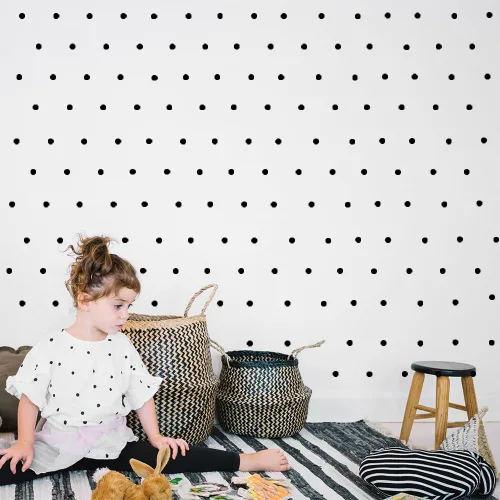 Miniatura 2 de Calcomanías de pared de puntos coloridos, juego de 9 calcomanías para despegar y pegar para habitaciones de niños, guardería y manualidades Plata