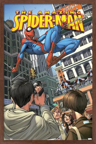 Miniatura 7 de Trends International Marvel Comics Spider-Man - Póster de pared definitivo, 14.725 x 22.375 pulgadas, versión enmarcada de madera de granero