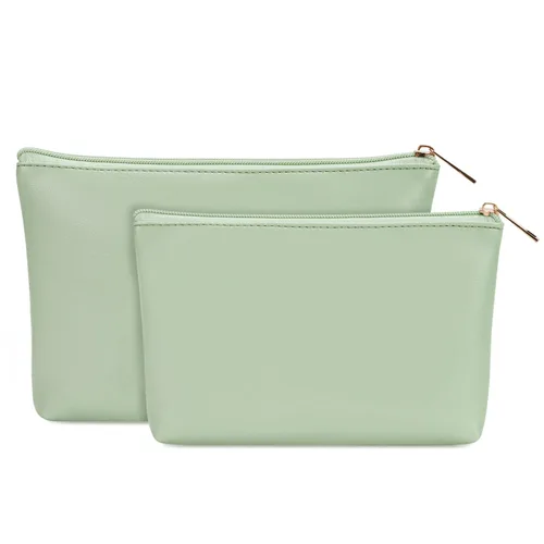 Miniatura 11 de Wandering Nature Bolsa de maquillaje pequeña, paquete de 2 bolsas de cosméticos para bolso, bolsa de maquillaje acolchada acolchada, bonita bolsa