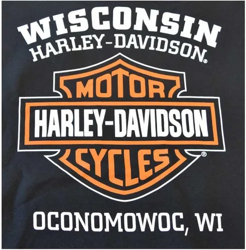 Miniatura 2 de Harley-Davidson Sudadera de forro polar de manga larga con cuello redondo para hombre, color negro