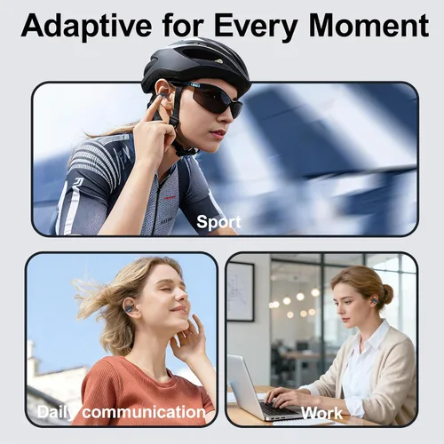 Miniatura 3 de Auriculares inalámbricos Bluetooth de oreja abierta, con clip, cómodos para todos los oídos, auriculares ENC con cancelación de ruido con tiempo