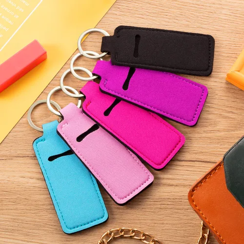 Miniatura 5 de Boao Llavero con clip para lápiz labial, 10 unidades, colorido, soporte para bálsamo labial, accesorios para bolsa de bolsillo (anillo plateado)