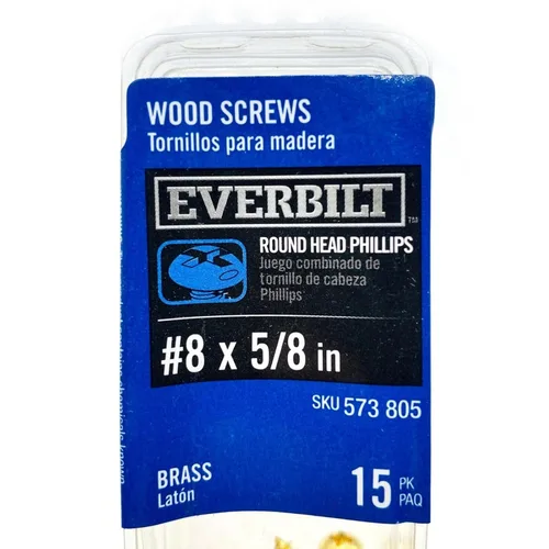 Miniatura 4 de 15 tornillos Phillips Drive de latón para madera #8 x 5/8 pulgadas, cabeza redonda