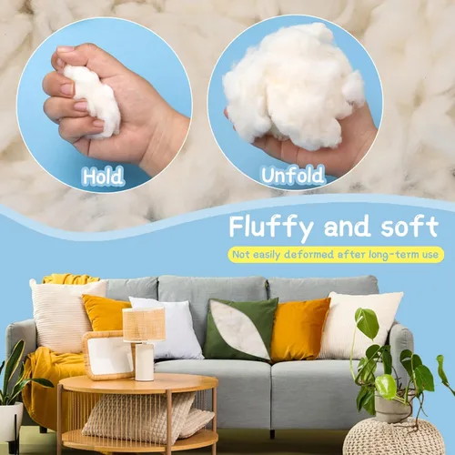 Miniatura 6 de Kogyxe Relleno de algodón de 7.06 onzas, relleno de algodón natural para animales de peluche, relleno de almohada suave para animales de ganchillo