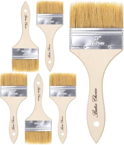 Miniatura 29 de Bates - Pinceles de pintura de cerdas naturales de 1 pulgada, juego de 16 unidades para pintura de astillas, tinte de madera y uso general