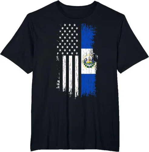 Miniatura 45 de Camiseta de la bandera de Estados Unidos salvadoreño - Camiseta de El Salvador USA